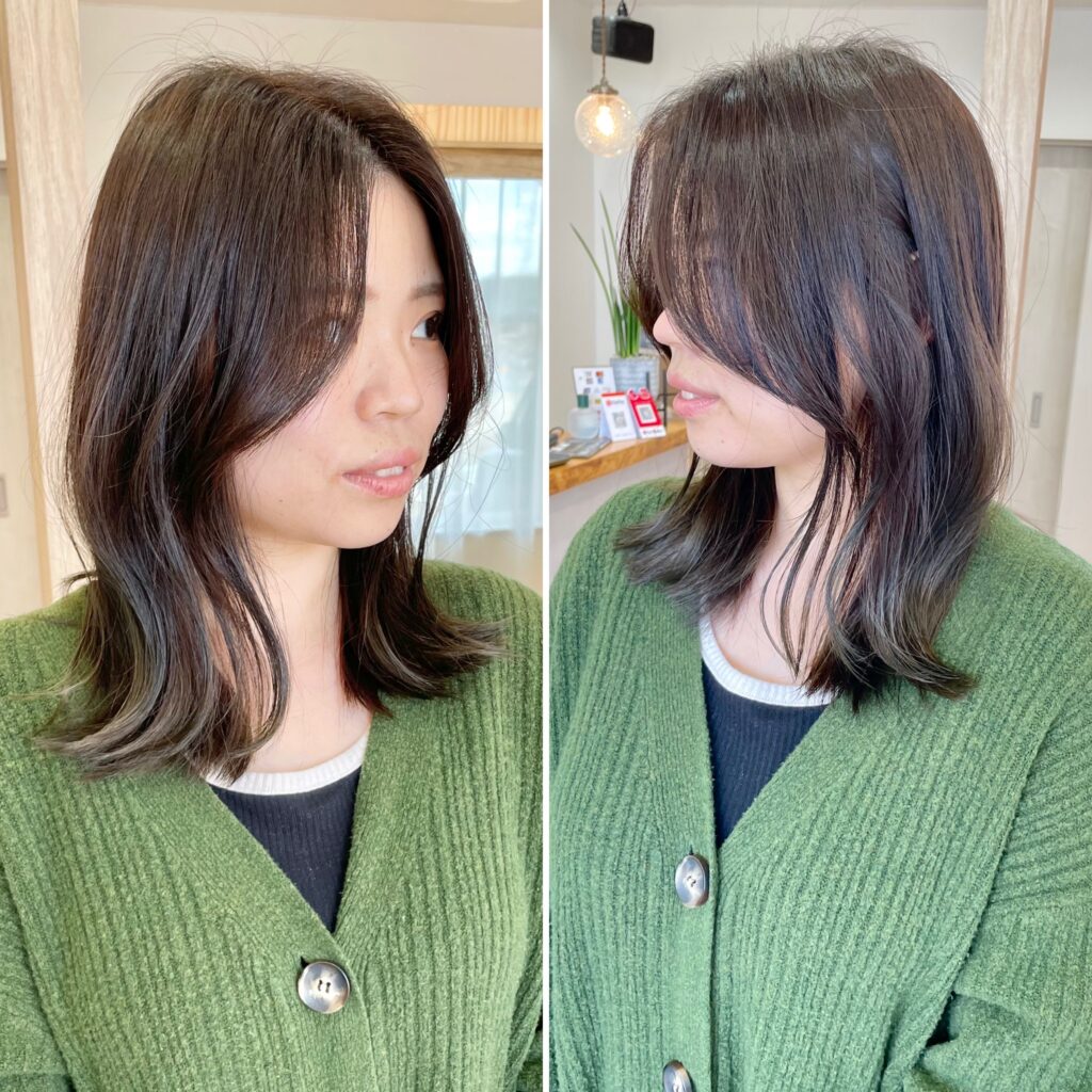 韓国風の外ハネくびれミディアム